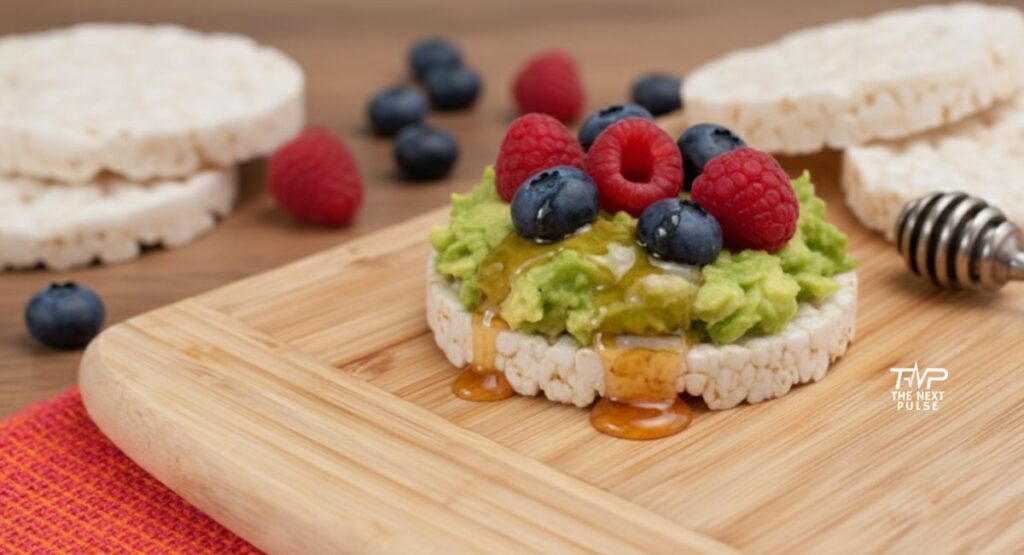 Avocado Rice Cakes with Berries and Honey