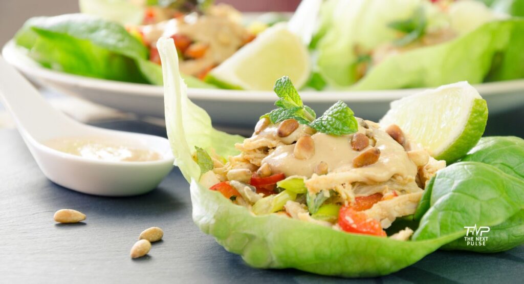 Chicken Lettuce Wrap with Avocado Sauce