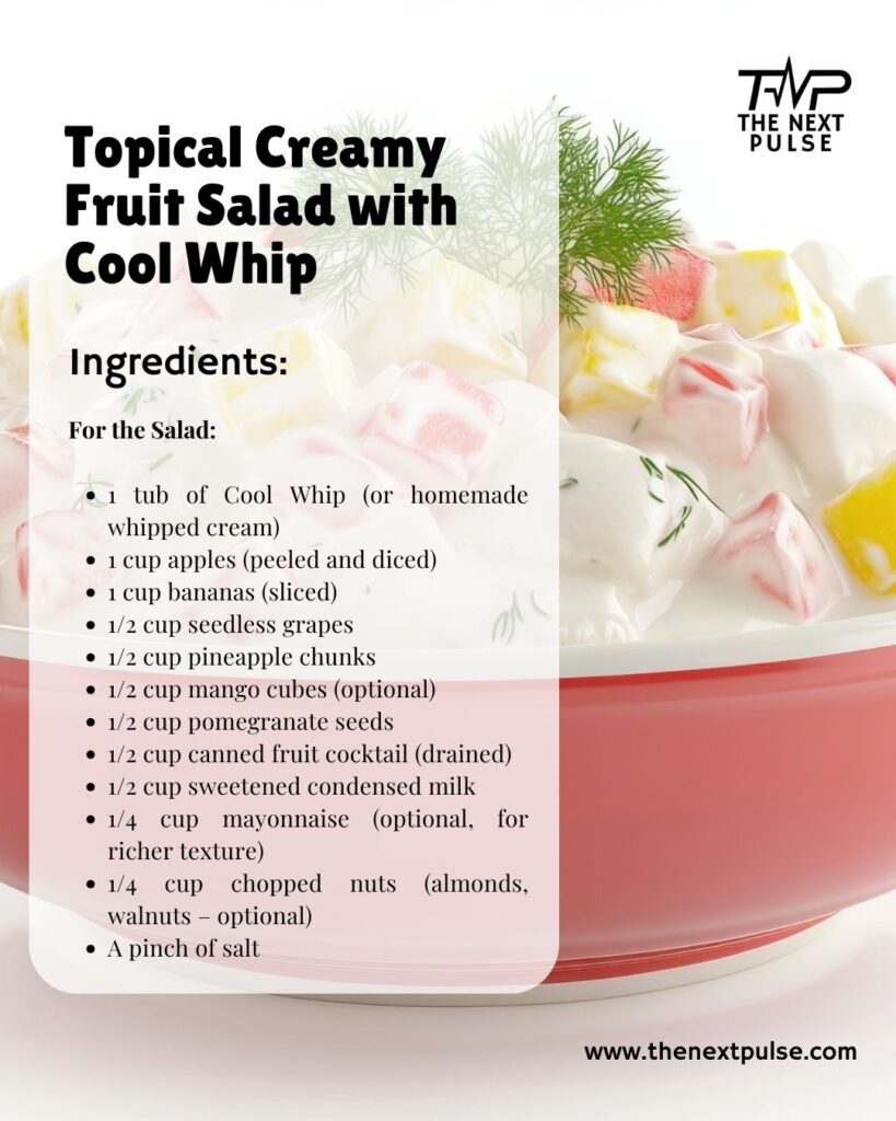 Creamy Fruit Salad with Cool Whip Ingredients