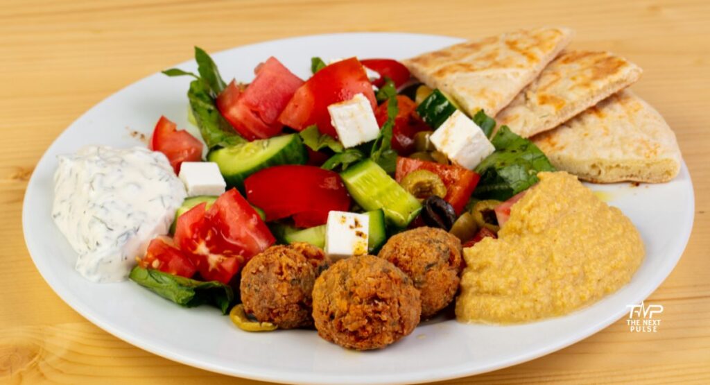 Crispy Baked Falafel Bowl with humus