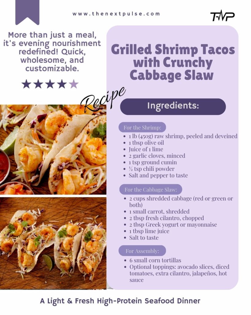 Grilled Shrimp Tacos Ingredients Card