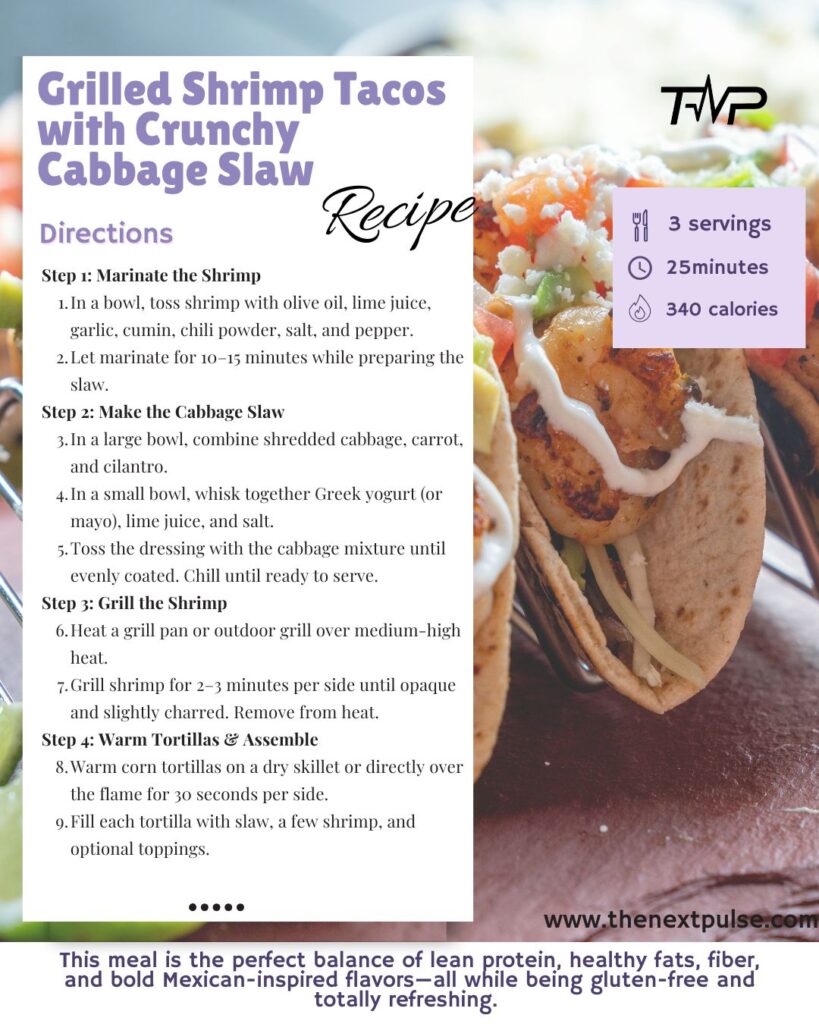 Grilled Shrimp Tacos Ingredients Card