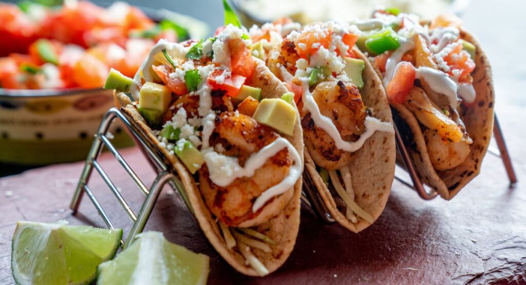 Grilled Shrimp Tacos with Crunchy Cabbage Slaw