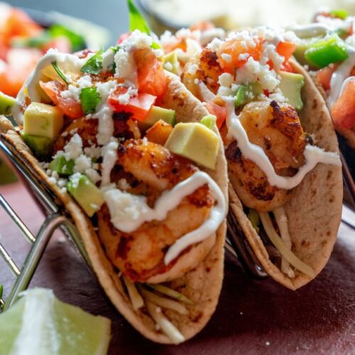 Grilled Shrimp Tacos with Crunchy Cabbage Slaw