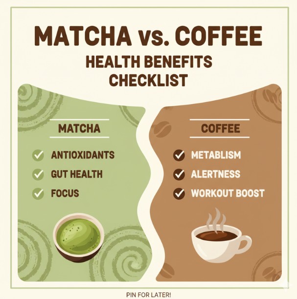 Matcha Caffeine vs Coffee Health Benefits