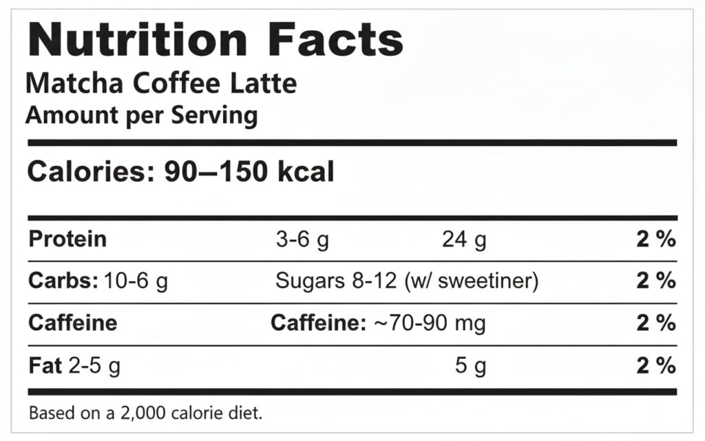 Matcha Coffee Latte Nutrition Facts