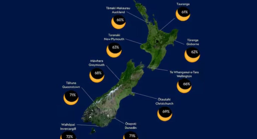 Partial Solar Eclipse 2025 Near Dawn in New Zealand Areas