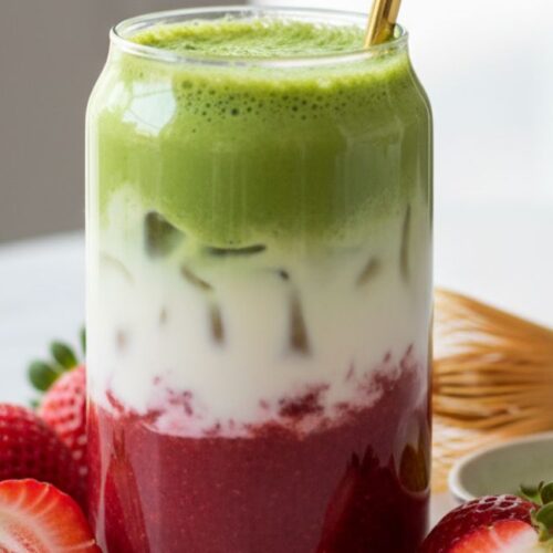 Strawberry Matcha Latte In 5 Min