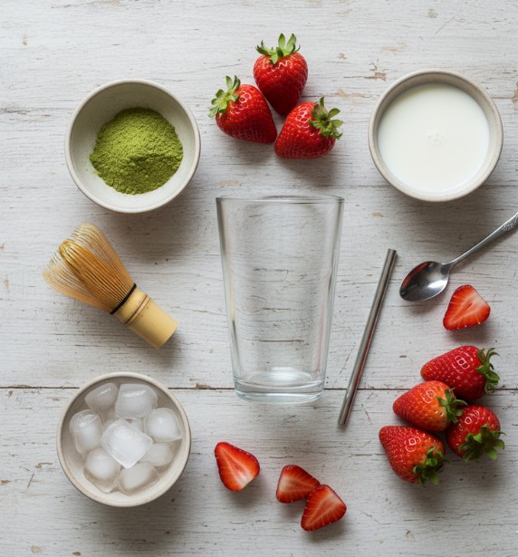 Strawberry Matcha Latte Ingredients