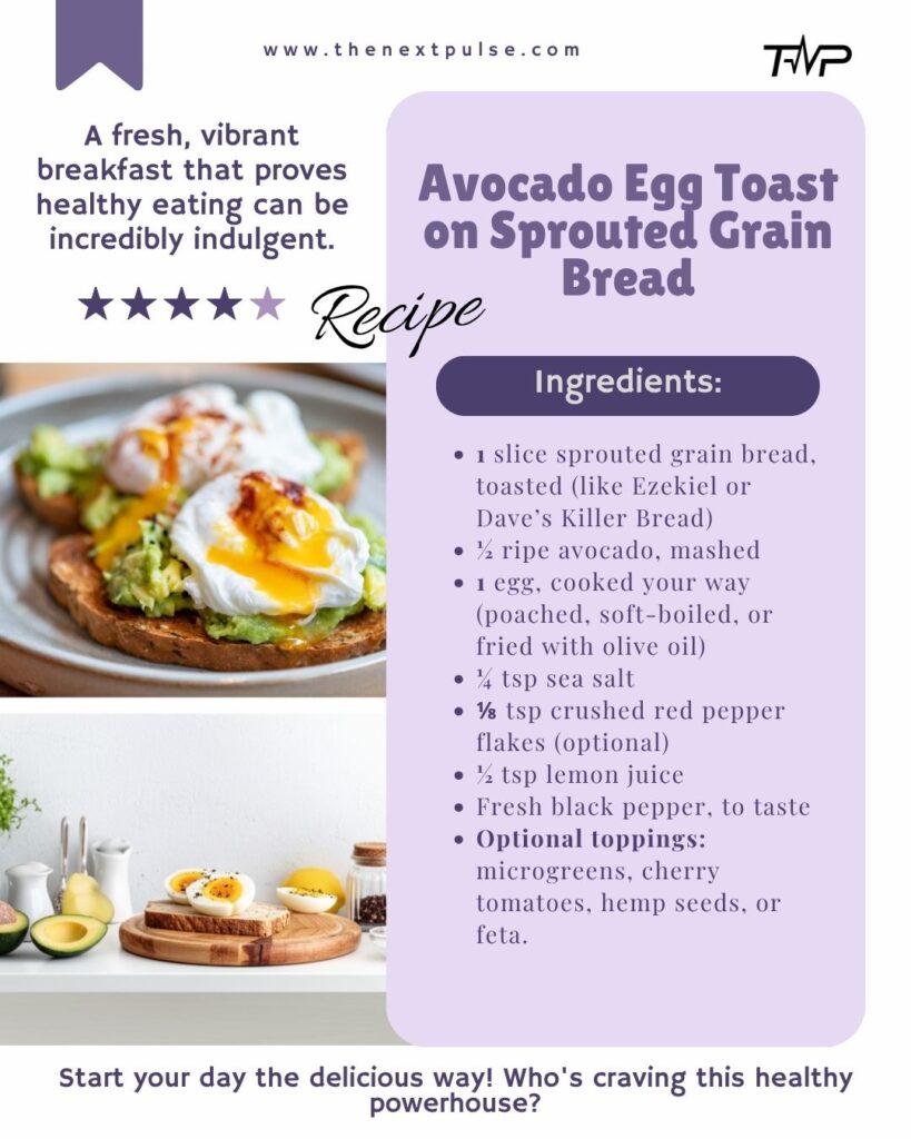 Avocado Egg Toast on Grain Bread Ingredients