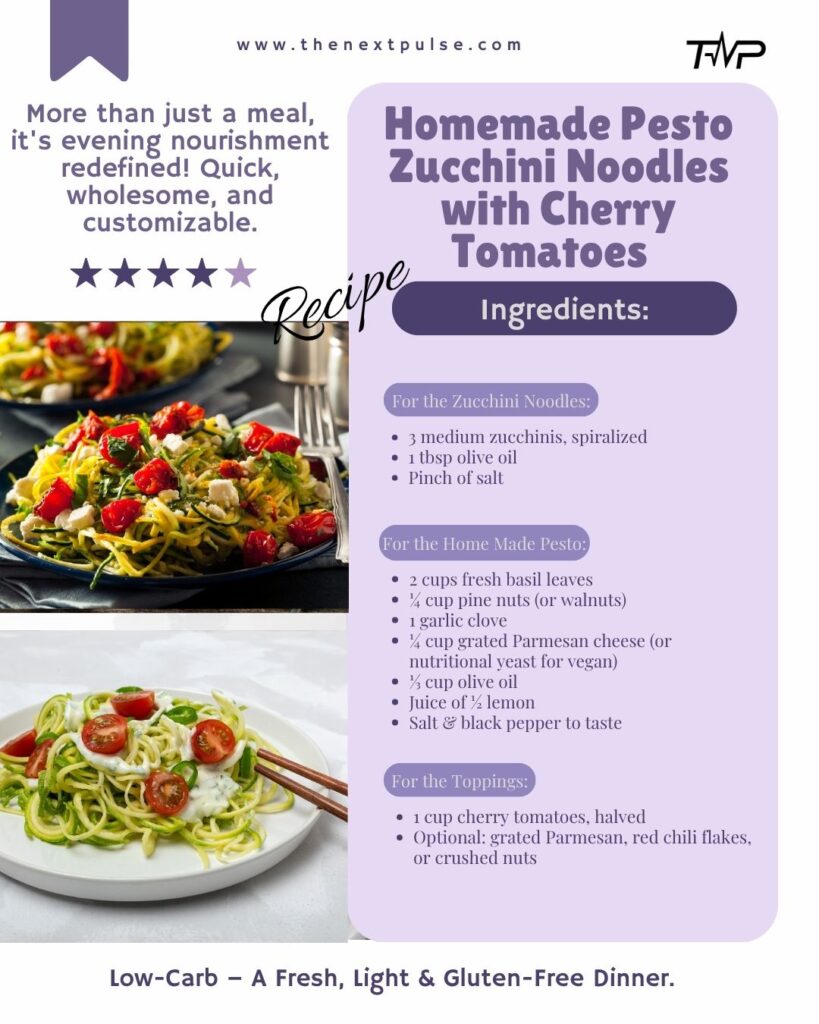 Pesto Zucchini Noodles with Cherry Tomatoes Ingredients