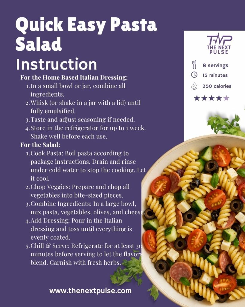 Healthy Pasta Salad Recipe Instructions