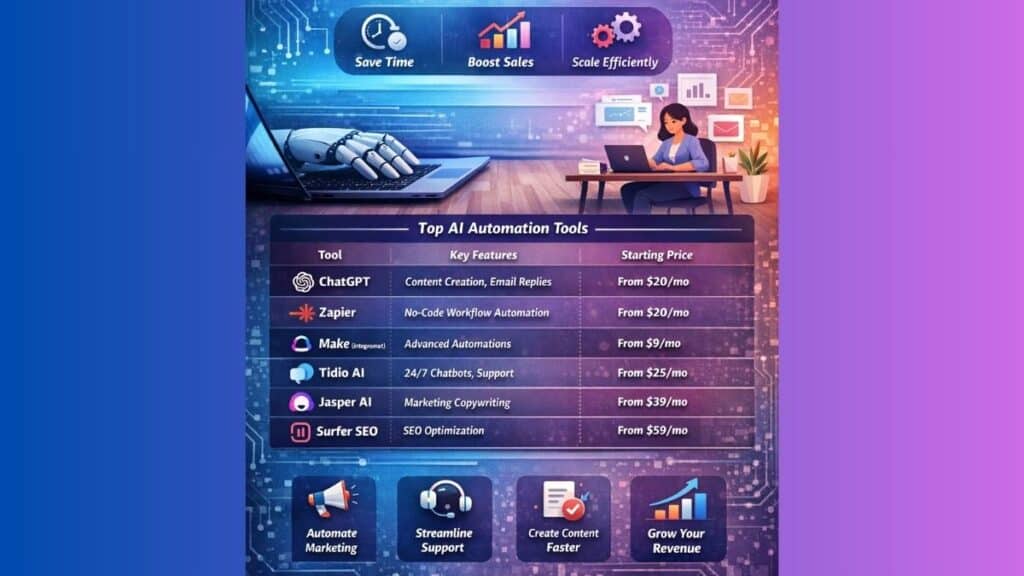 AI Automation Tools for Small Online Businesses to Save Time, Boost Sales, and Scale in 2026 10 AI Automation Tools for Small Online Businesses